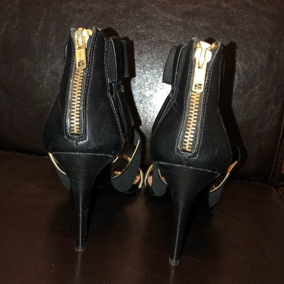 Nine West black strappy stretch stilettos - Picture 3 of 4